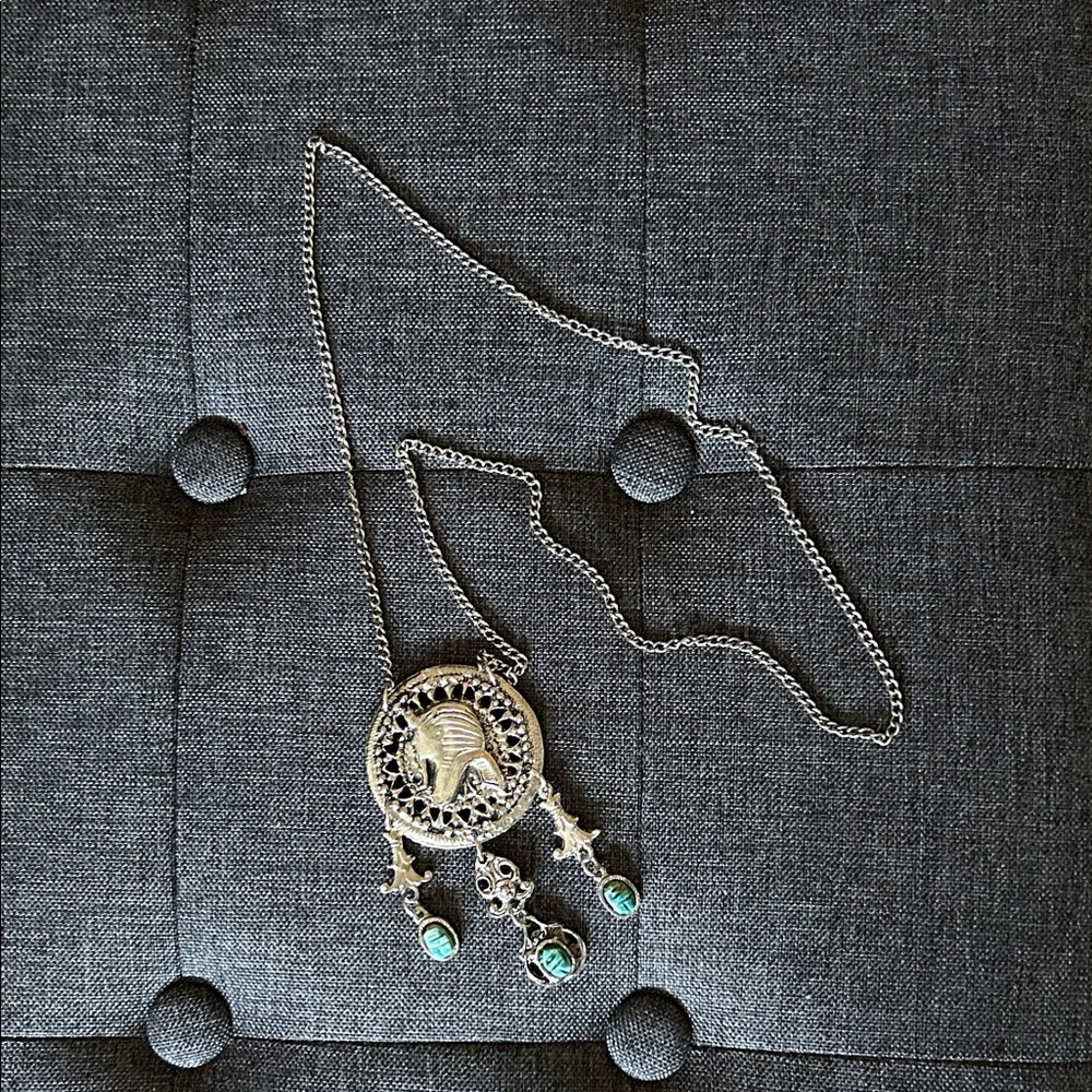 Silver and Turquoise Pendant Necklace